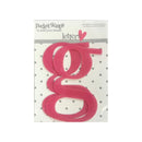 A package of bright pink felt letters 'g' by Heidi Grace Designs, displayed on a white card with gray polka dots.