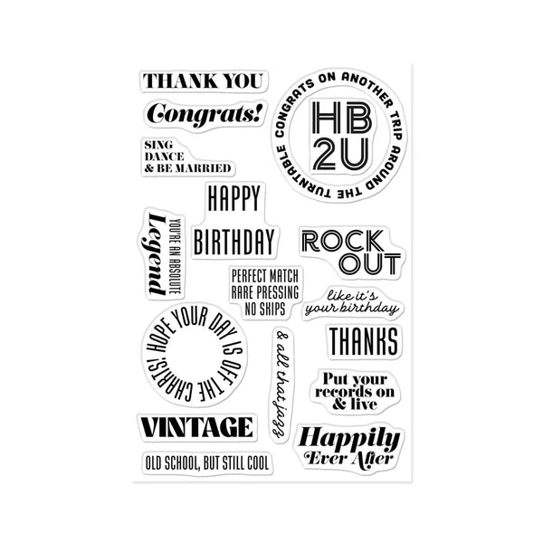 Hero Arts Clear Stamp Set - Vintage Vinyl