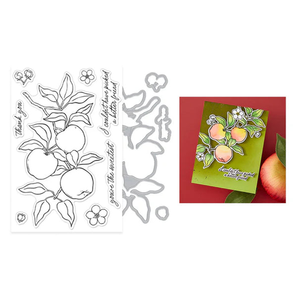 Hero Arts I Pick You Stamp & Cut Set - Apple Branch