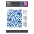 Color layering stencils with floral design on a white background
