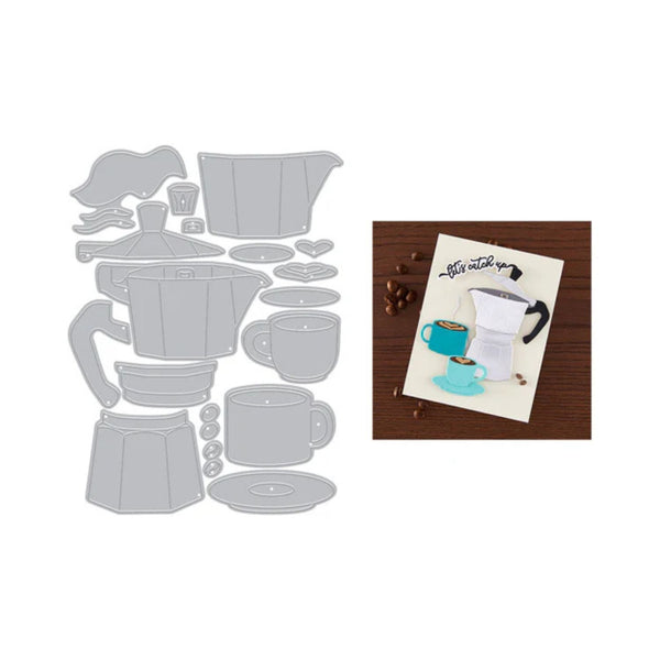 Hero Arts What's Brewing?  Die Set - Stovetop Espresso