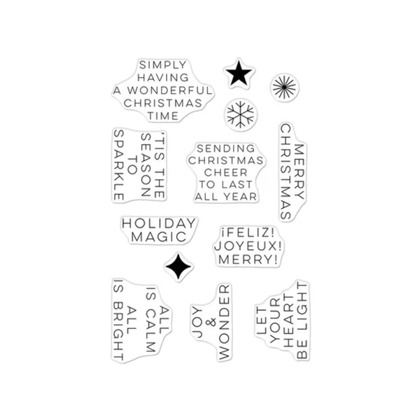Hero Arts Very Merry Clear Stamp Set - Modern Holiday Greetings