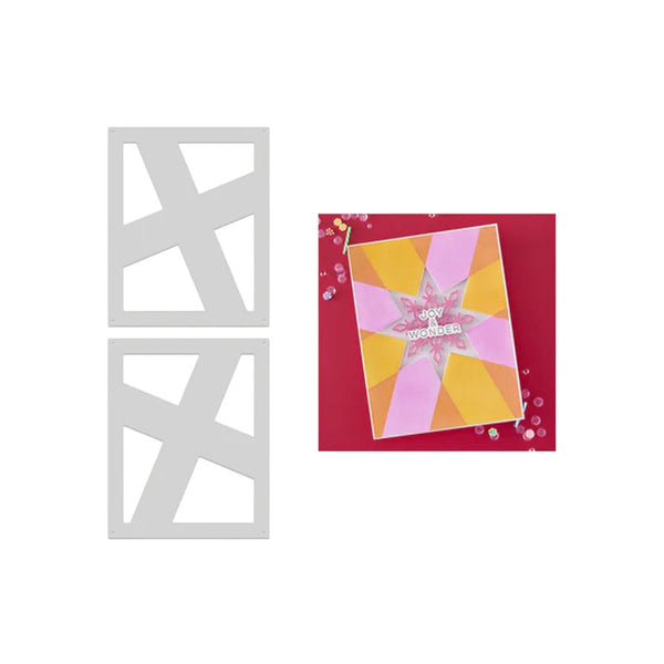 Hero Arts Very Merry Colour Layering Stencil Set - Starburst Design