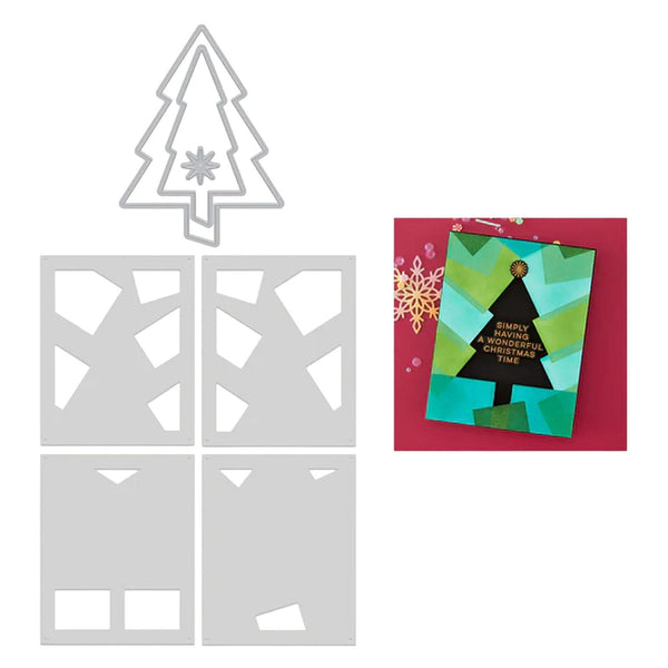 Hero Arts Very Merry Tree Die & Stencil Bundle