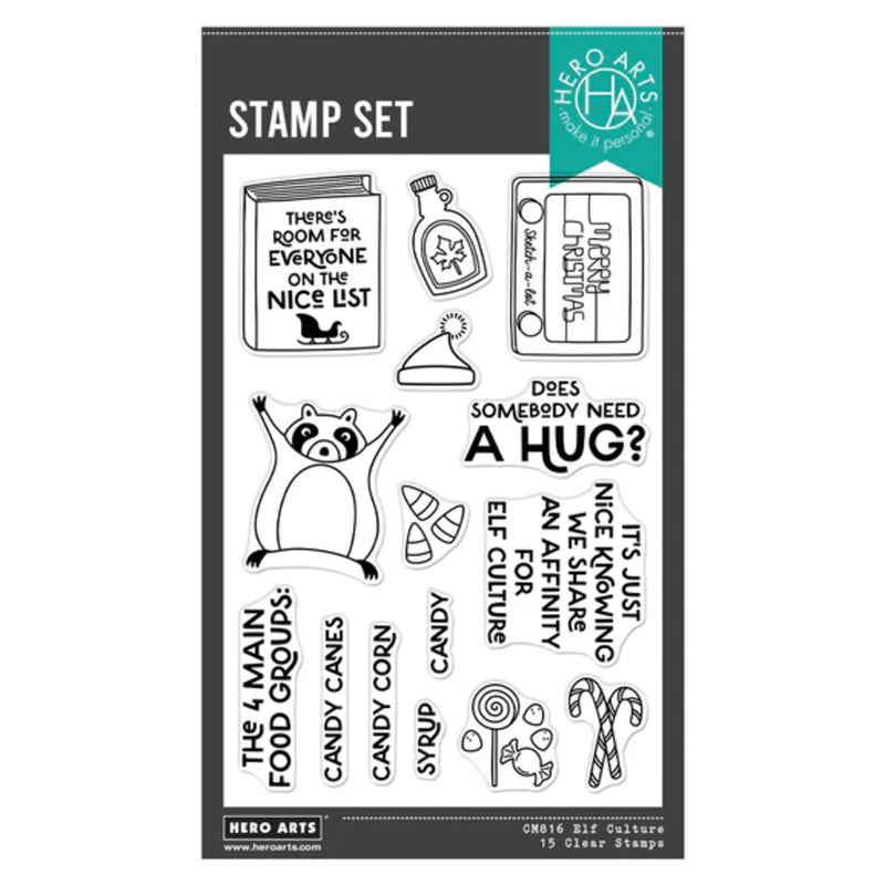 Hero Arts Yule Fuel Clear Stamp Set - Elf Culture