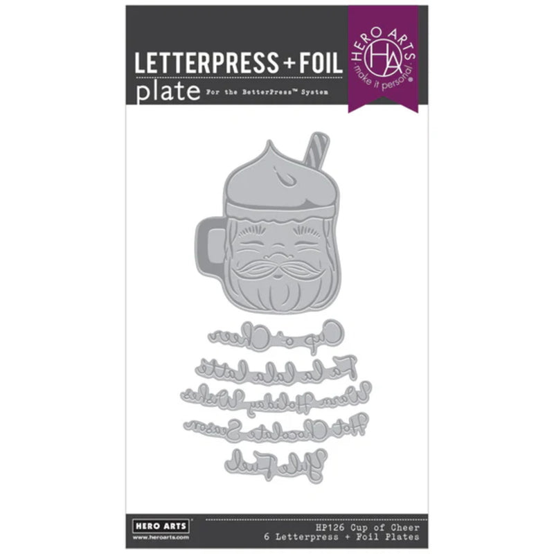 Hero Arts Yule Fuel Letterpress + Foil Plate - Cup of Cheer