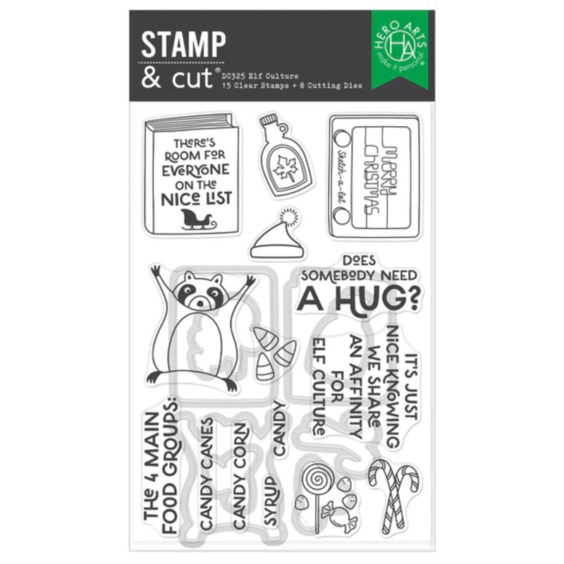 Hero Arts Yule Fuel Stamp & Cut Set - Elf Culture
