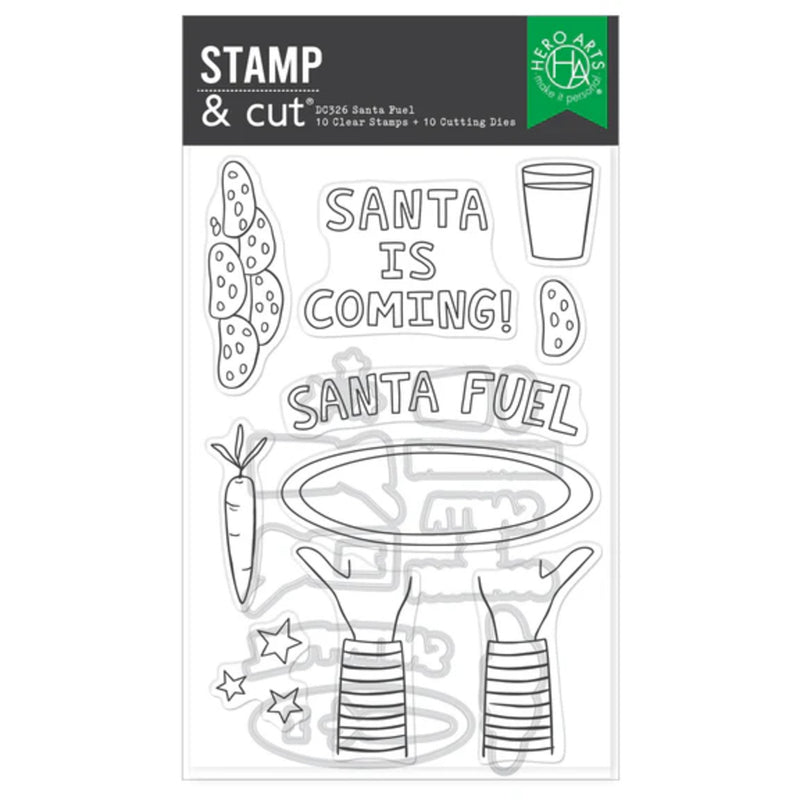 Hero Arts Yule Fuel Stamp & Cut Set - Santa Fuel
