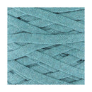 A close-up of braided or woven flat cord in a muted light blue-green tone, filling most of the frame against a white surround.