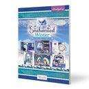 Hunkydoy Enchanted Winter Deluxe Craft Pad by Marable Creations, a holographic crafting book with animal-themed designs and sample cards on a white background.