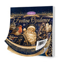 A hardcover book titled 'Festive Opulence' from 'The Sugar Little Book of' by Hendleysey, featuring a dark navy blue cover decorated with gold patterns, a Santa Claus illustration, a robin, and a Christmas tree, shown on a white background.
