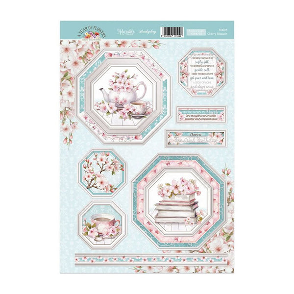 Hunkydory A Year of Flowers Cherry Blossom Luxury Topper Sheet - March