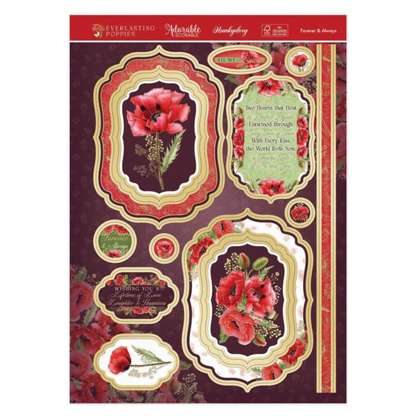 Hunkydory Everlasting Poppies Luxury Topper Set - Forever & Always