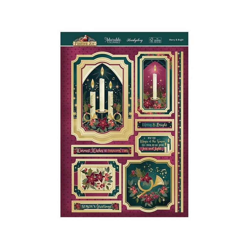 Hunkydory Festive Joy Luxury Topper Set - Merry & Bright