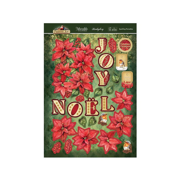 Hunkydory Festive Joy Luxury Topper Set - Sparkling Poinsettias