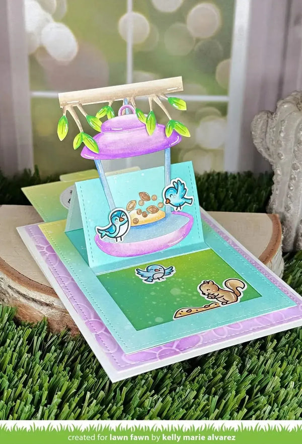 Lawn Fawn Clear Stamp Set - Backyard Bird Feeder