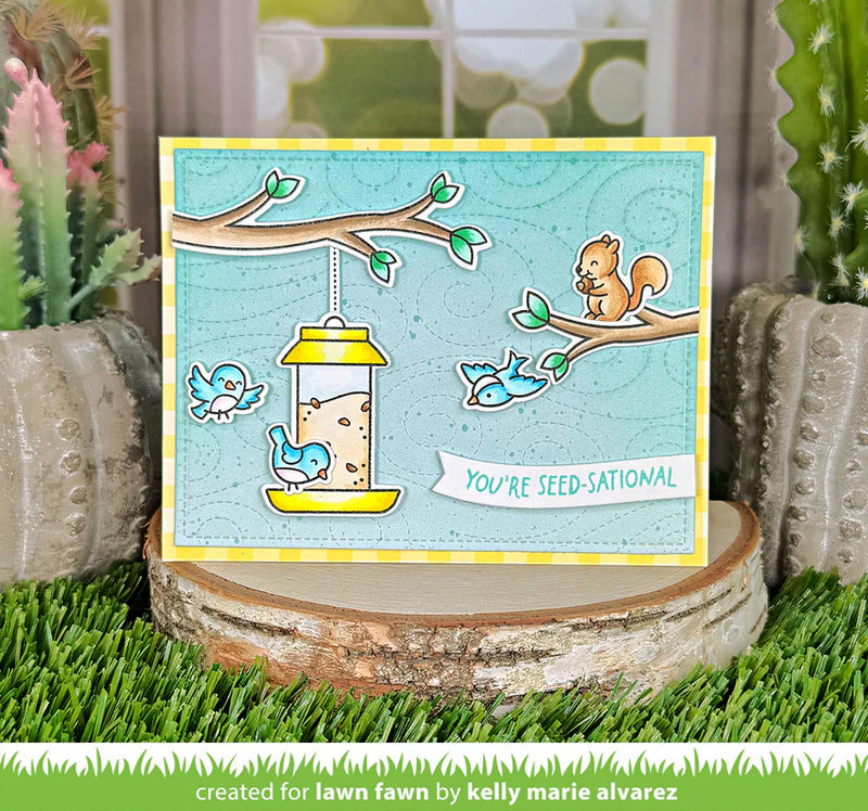 Lawn Clippings Colouring Stencils - Backyard Bird Feeder