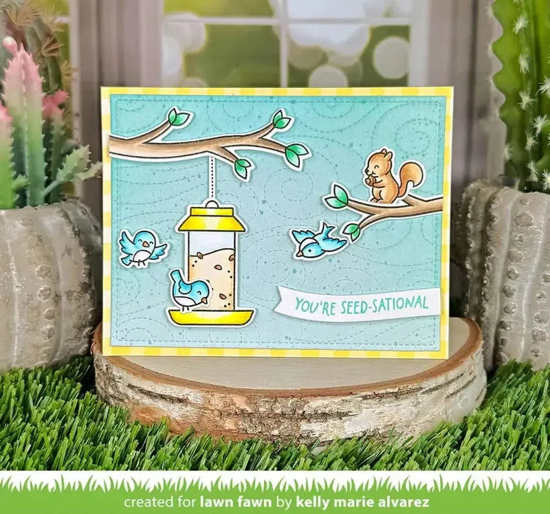 Lawn Fawn Clear Stamp Set - Backyard Bird Feeder