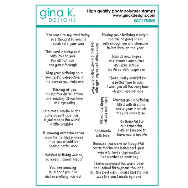 Gina K Designs Clear Stamps - Inside Edition