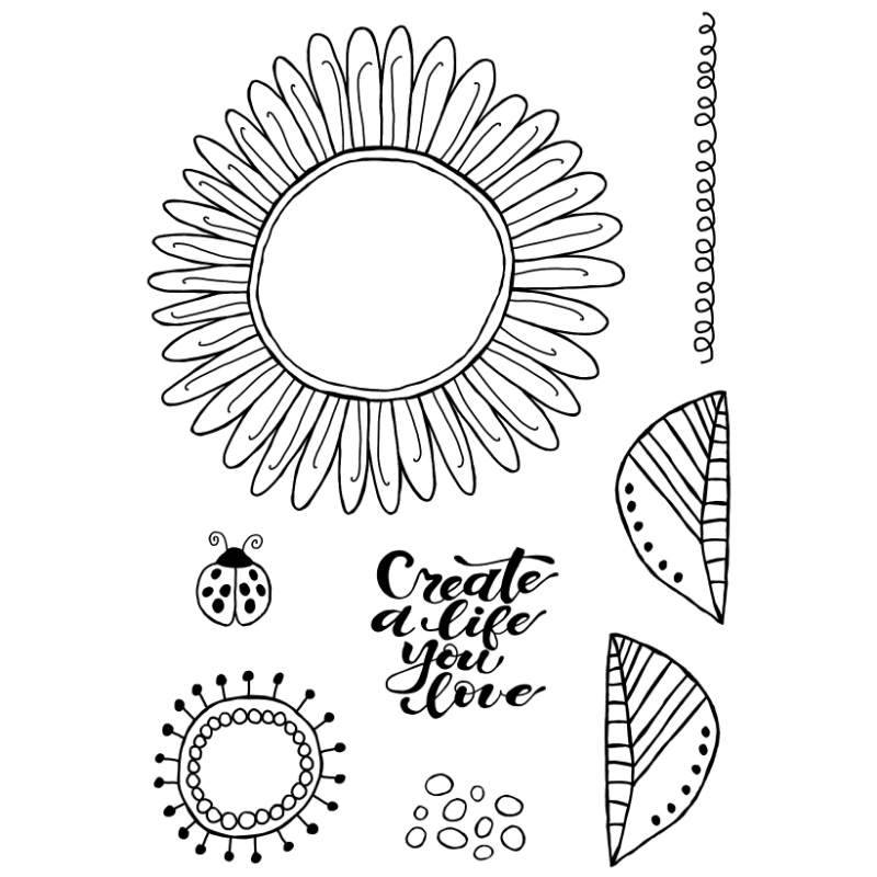 Woodware Clear Stamp 4"x 6" - Petal Doodles - Live Life*