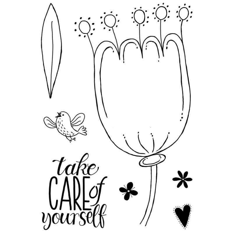 Woodware Clear Stamp 4"x 6" - Petal Doodles - Take Care*