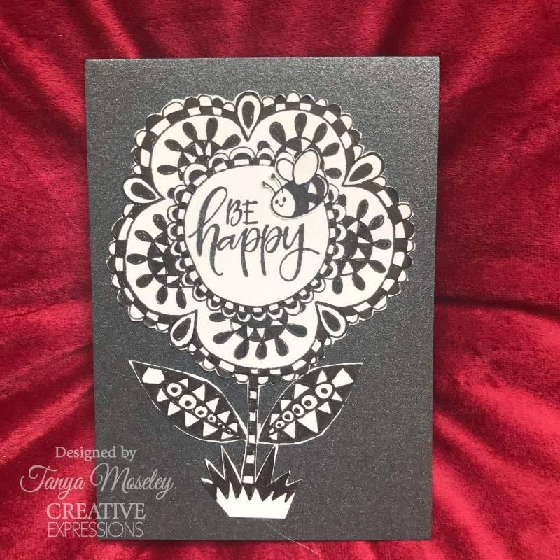Woodware Clear Stamp 4"x 6" - Petal Doodles - Be Happy*