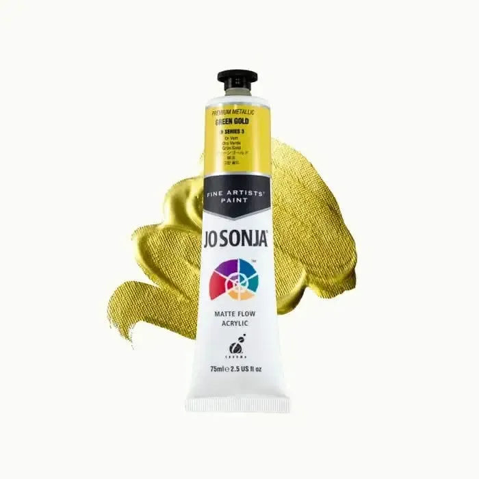 Jo Sonja Acrylic Paint 75ml - Premium Metallic S3 - Green Gold