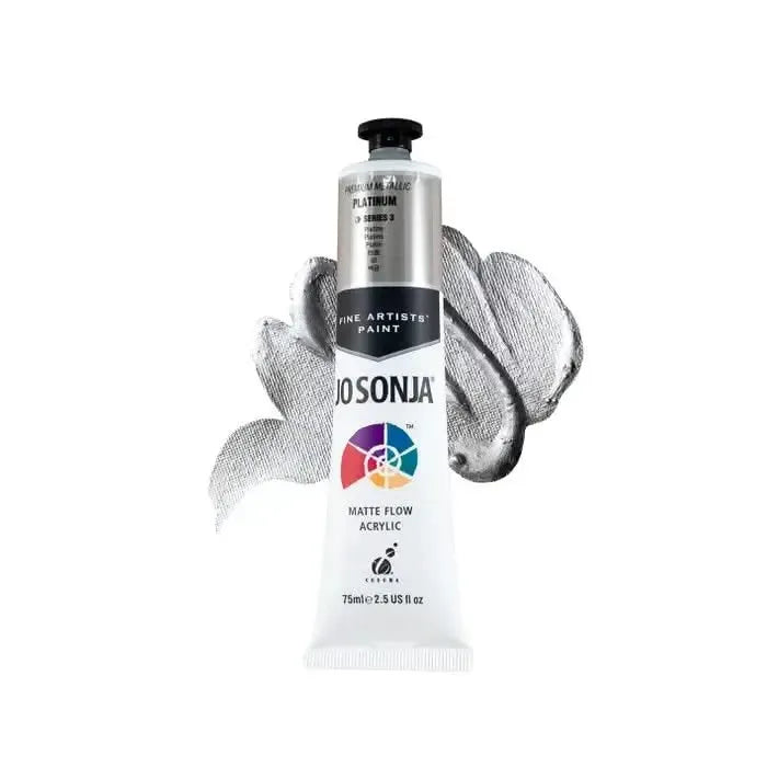Jo Sonja Acrylic Paint 75ml - Premium Metallic S3 - Platinum