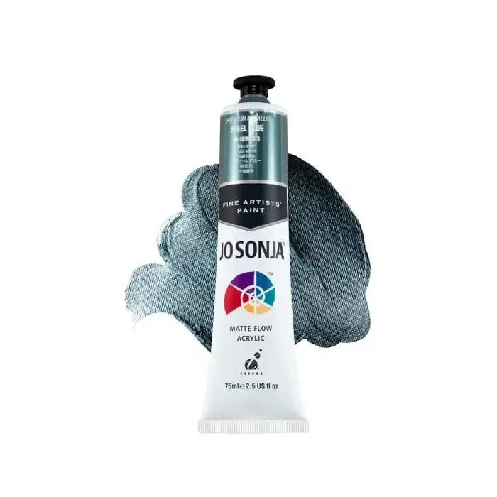 Jo Sonja Acrylic Paint 75ml - Premium Metallic S3 - Steel Blue