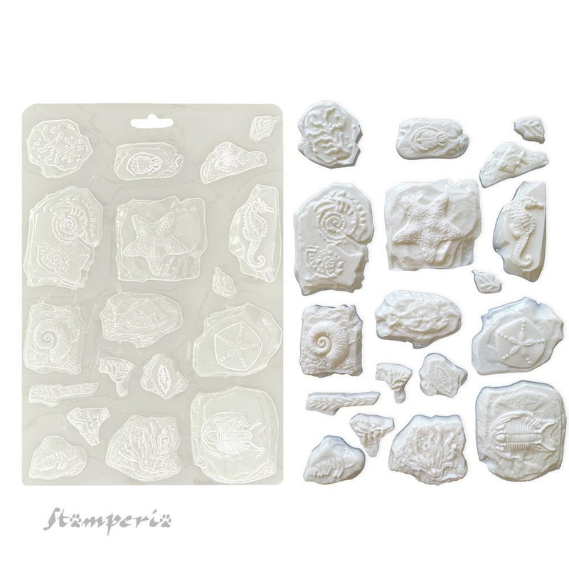 Stamperia Soft Maxi Mould A5 - Silent Sea - Fossils