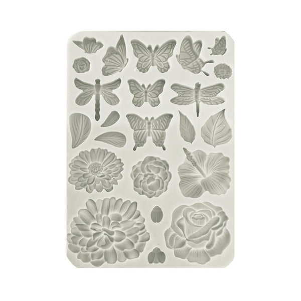 Stamperia Silicone Mold A5 - Create Happiness Secret Diary - Butterflies & Flowers