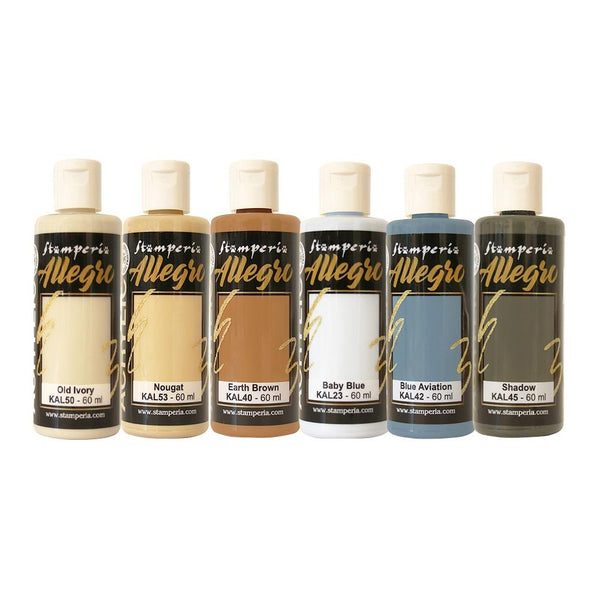 Stamperia Allegro Paint Set 6/Pkg - Silent Sea