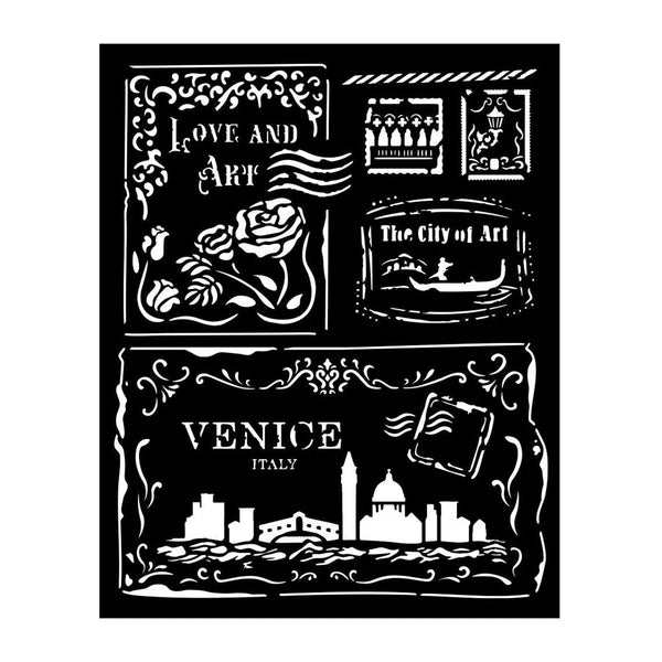 Stamperia Stencil 7.87"x 9.84" - Venice City of Art - Cards