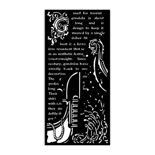Stamperia Stencil 4.72"x 9.84" - Venice City of Art - Gondola