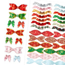 Collection of colorful decorative bows and ribbons on a white background