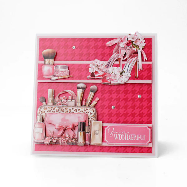 Katy Sue Die Cut Decoupage 3/Pkg - Blush & Bloom Beauty Bag