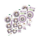 Three sheets of decorative stickers featuring lavender wreaths, bows, and floral designs on a white background.