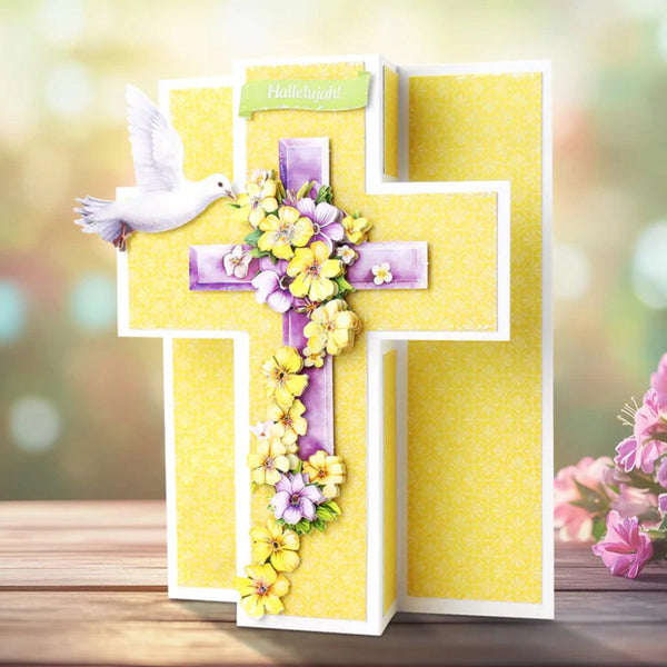 Katy Sue Die Cut Decoupage 3/Pkg - Lilac Floral Cross