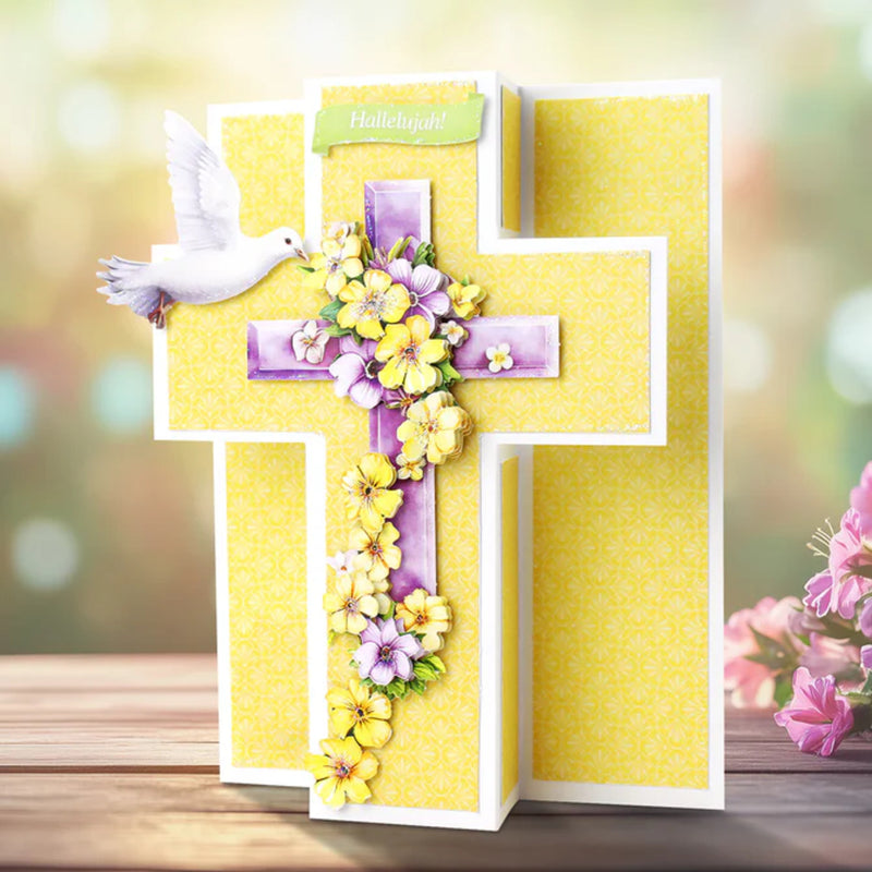 Katy Sue Die Cut Decoupage 3/Pkg - Lilac Floral Cross
