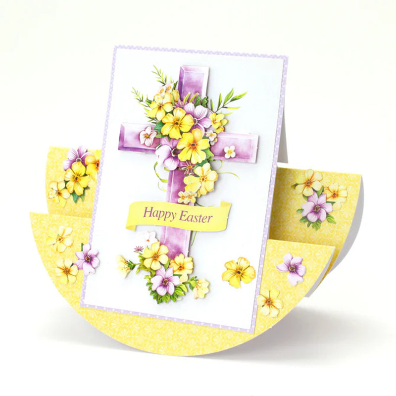 Katy Sue Die Cut Decoupage 3/Pkg - Lilac Floral Cross