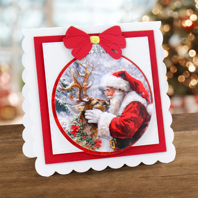 Katy Sue Die Cut Decoupage 3/Pkg - Reindeer Kisses Bauble