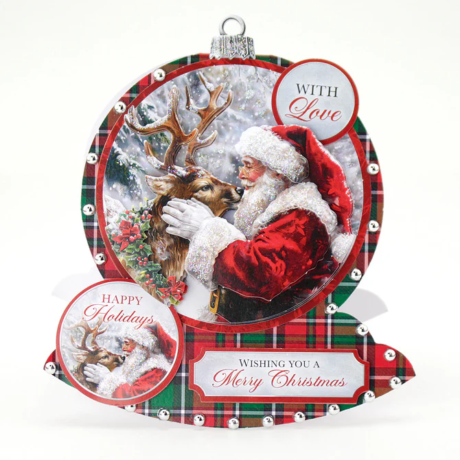 Katy Sue Die Cut Decoupage 3/Pkg - Reindeer Kisses Bauble
