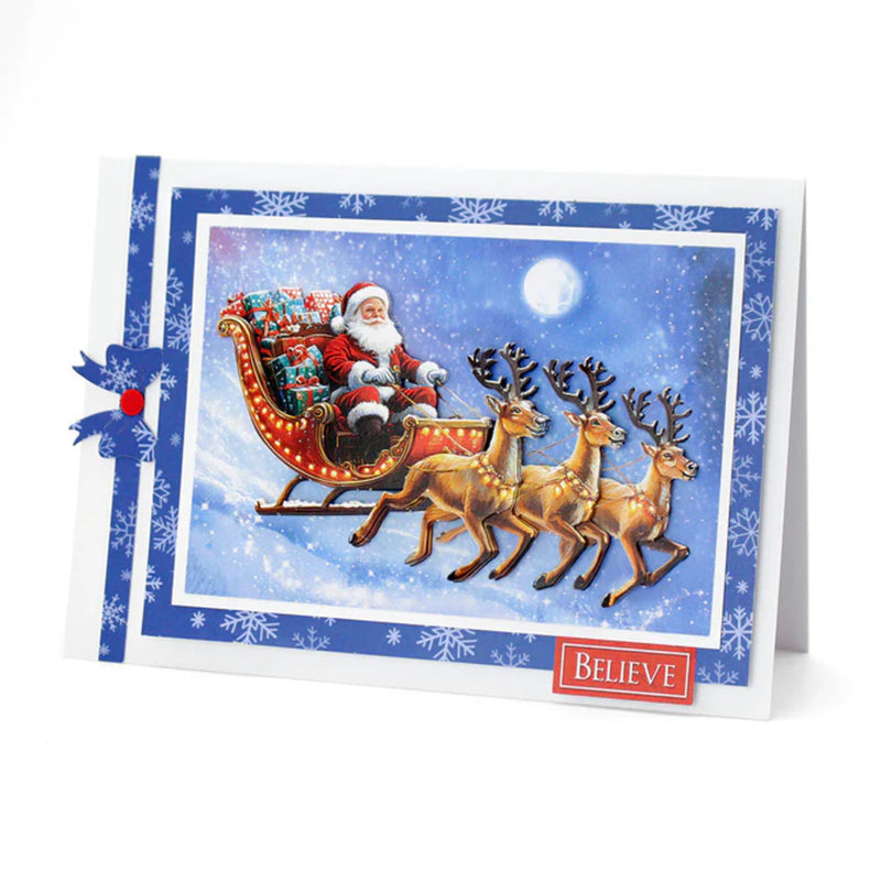 Katy Sue Die Cut Decoupage 3/Pkg - Santa in the Sky