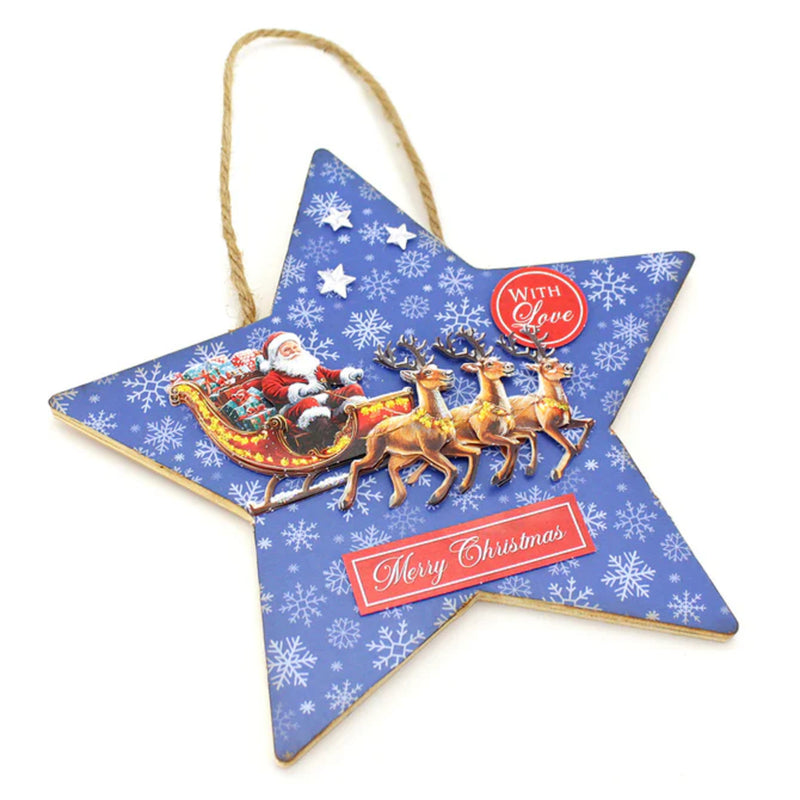 Katy Sue Die Cut Decoupage 3/Pkg - Santa in the Sky