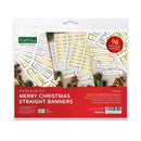 Package of foiled and die-cut Merry Christmas straight banners by Kathy Sue on a white background.