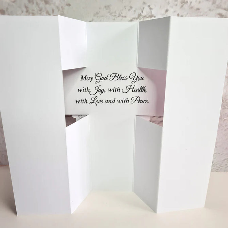 Katy Sue White Cross Pop Up Cards & Envelopes 12/Pkg