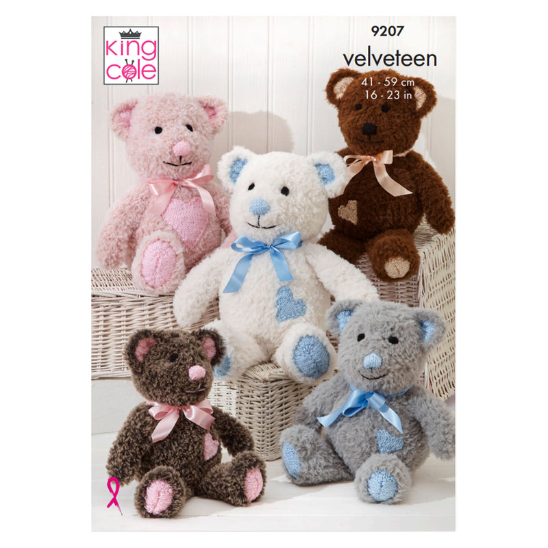 King Cole Free Pattern - Velveteen Yarn - Velveteen Teddy Bears