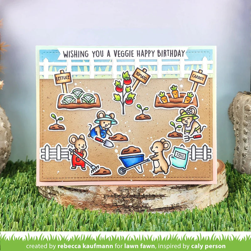 Lawn Fawn Clear Stamp Set - Veggie Happy