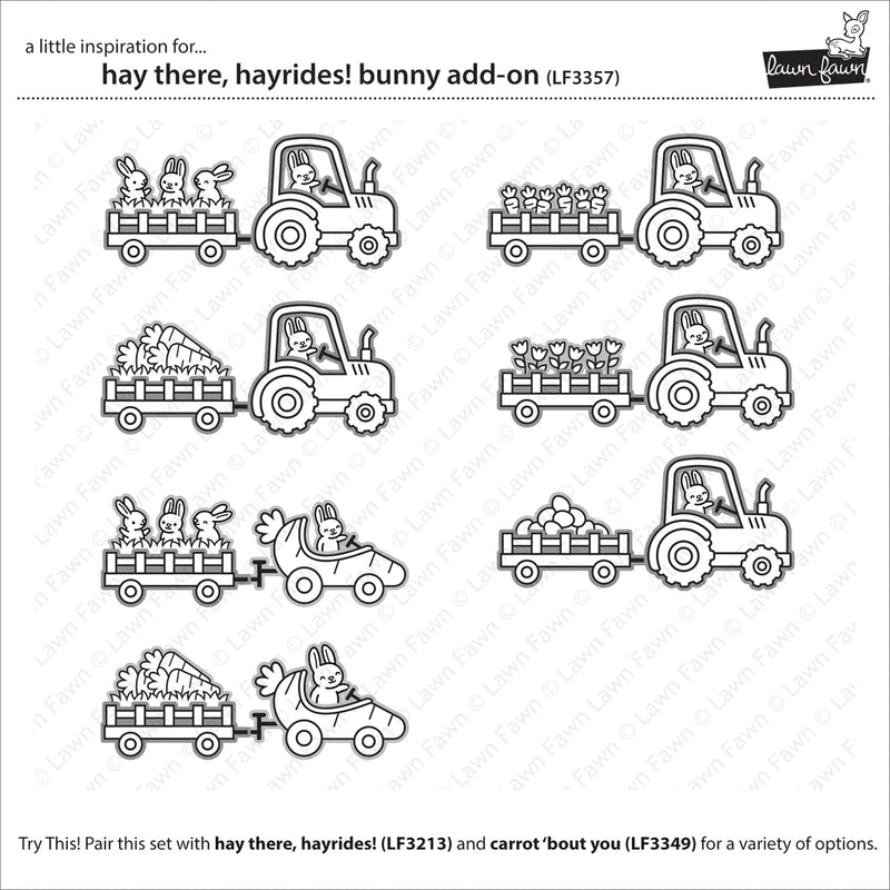 Lawn Fawn Clear Stamp Set - Hey There, Hayrides! Bunny Add-On