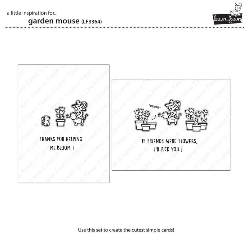 Lawn Fawn Clear Stamp Set - Garden Mouse